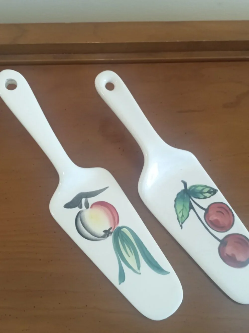 Vintage Puritan Pottery Ceramic Cake Servers (2)